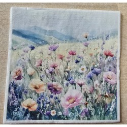 Serviette Mohnblumen...