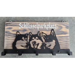 Schlüsselparkplatz Drei Huskys