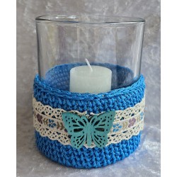 Teelicht Glas meerblau