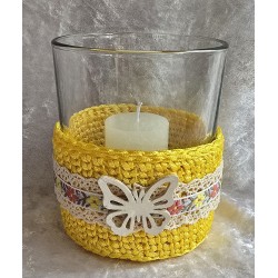 Teelicht Glas gelb