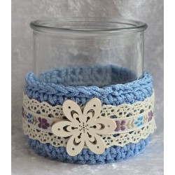 Teelicht Glas hellblau