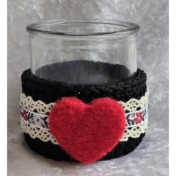 Teelicht Glas schwarz