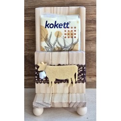 Taschentuch Ständer braun/Kuh