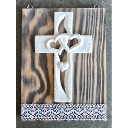 Schild mit Kreuz Herzen...