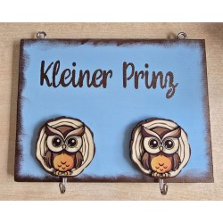 Kindergarderobe Eule/hellblau