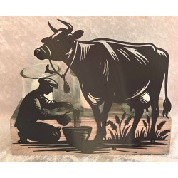 Teelicht Balken Kuh/Bauer