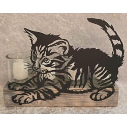Teelicht Balken Katze