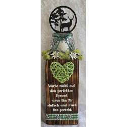 Teelicht Klotz "Warte...