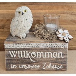 Teelicht Balken "Willkommen...