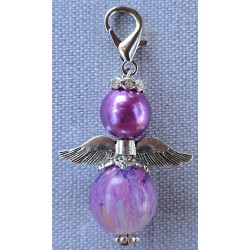 Perlen Engel magenta/bunt