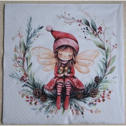 Serviette Elfe/Tannenzapfen