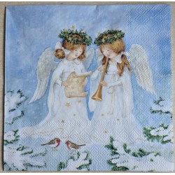 Serviette Zwei Engel/Vögel