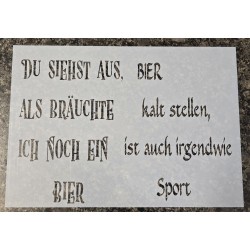 Schablone " Bier kalt...