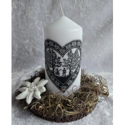 Kerze mit Scherenschnitt...