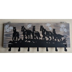 Garderobe Fünf Pferde/Blumen