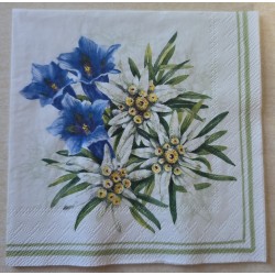 Serviette Edelweiss und Enzian