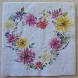 Serviette Herz aus Blumen