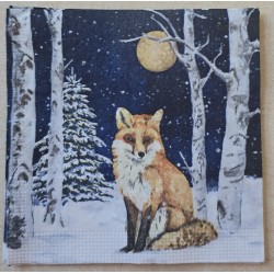 Serviette Fuchs im Winterwald