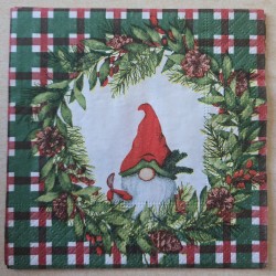 Serviette Wichtel/Karomuster