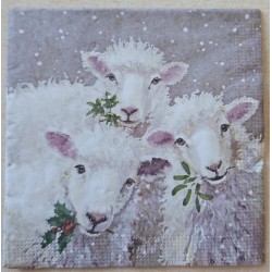 Serviette Drei Schafe
