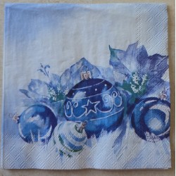 Serviette Blaue Weihnachts...