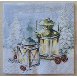 Serviette Zwei Laternen