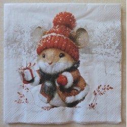 Serviette Maus mit Mütze...