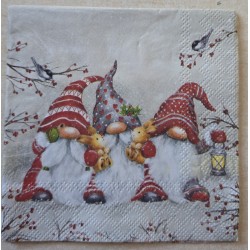 Serviette Drei Wichtel mit...