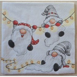 Serviette Drei Wichtel mit...