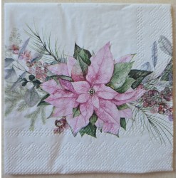 Serviette Rosa Weihnachts...