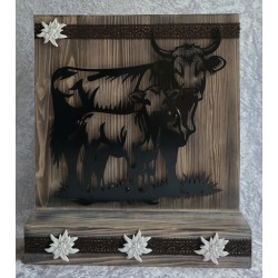 Schild stehend Kuh mit Kalb...