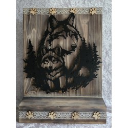 Schild stehend Wolf mit...