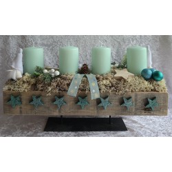 Adventsgesteck Wichtel mint