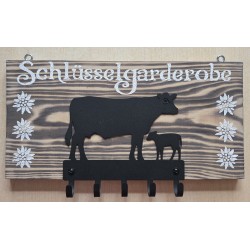 Schlüsselgarderobe Kuh mit...