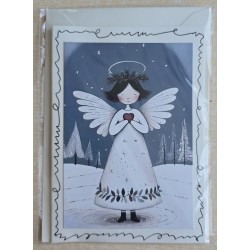 Karte Engel blau-creme 2