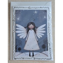 Karte Engel blau-creme 4