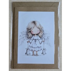 Karte Engel braun-weiss 2