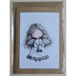 Karte Engel braun-weiss 3