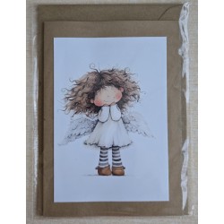 Karte Engel braun-weiss 6