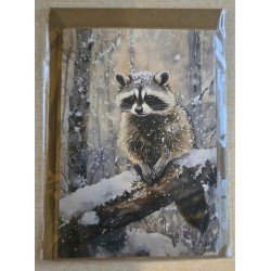 Karte Waschbär/Winterwald