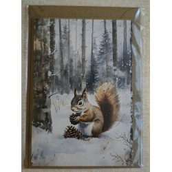 Karte Eichhörnchen /Winterwald
