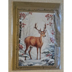 Karte Hirsch im Winterwald 1