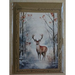 Karte Hirsch im Winterwald 2