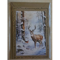 Karte Hirsch im Winterwald 3