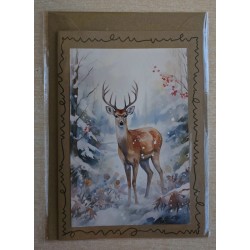 Karte Hirsch im Winterwald 4