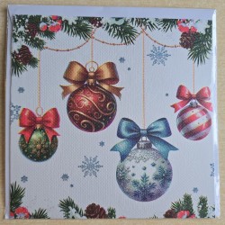 Karte Bunte Weihnachtskugeln