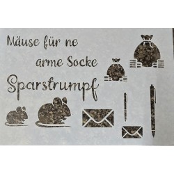 Schablone Sparstrumpf