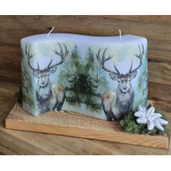 Kerze mit Hirschmotiv auf...