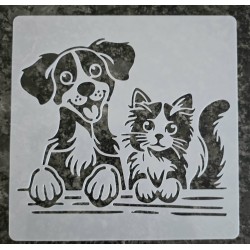 Schablone Hund und Katze