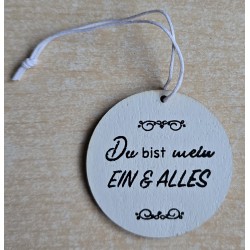Holz Aufhänger rund " Du...